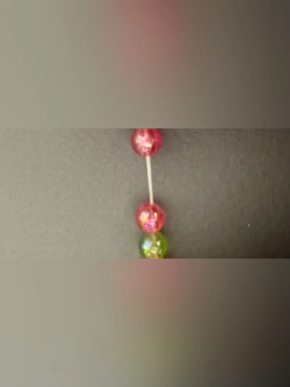 Nicole Pink Multicolor Beaded Teddy Pendant Necklace stretch